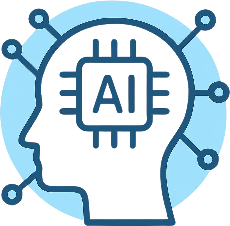 ai illustration of head with AI inside